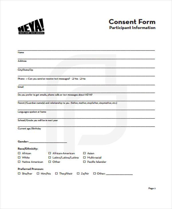 Free 7 Sample Sexual Consent Forms In Pdf Ms Word 3487