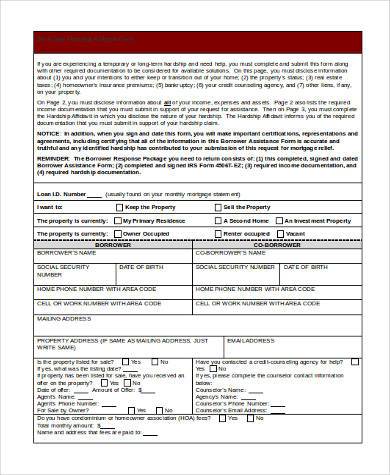 short sale hardship affidavit form