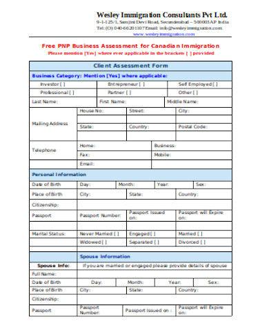 FREE 8+ Client Assessment Forms in PDF | MS Word