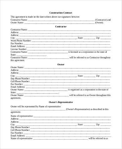simple construction contract