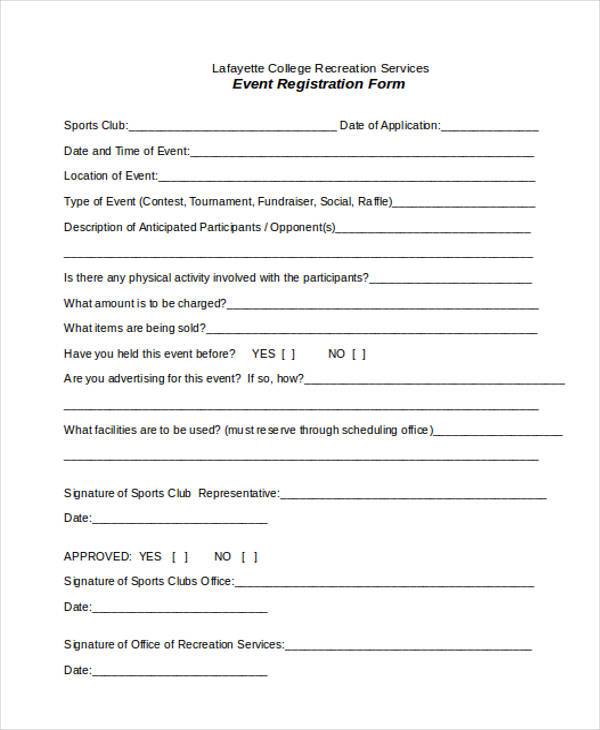 simple event registration form