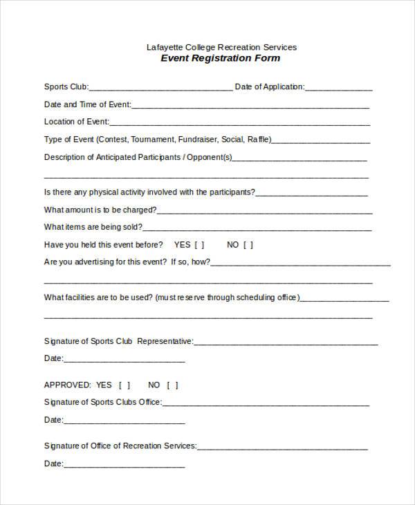 simple event registration form