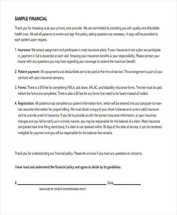 simple financial contract form