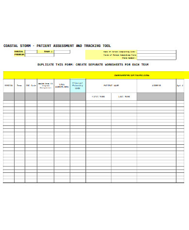 simple patient assessment form