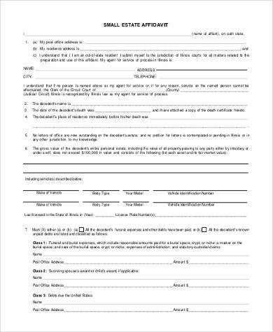 small estate affidavit form1