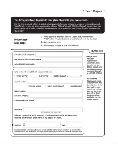 social security direct deposit form