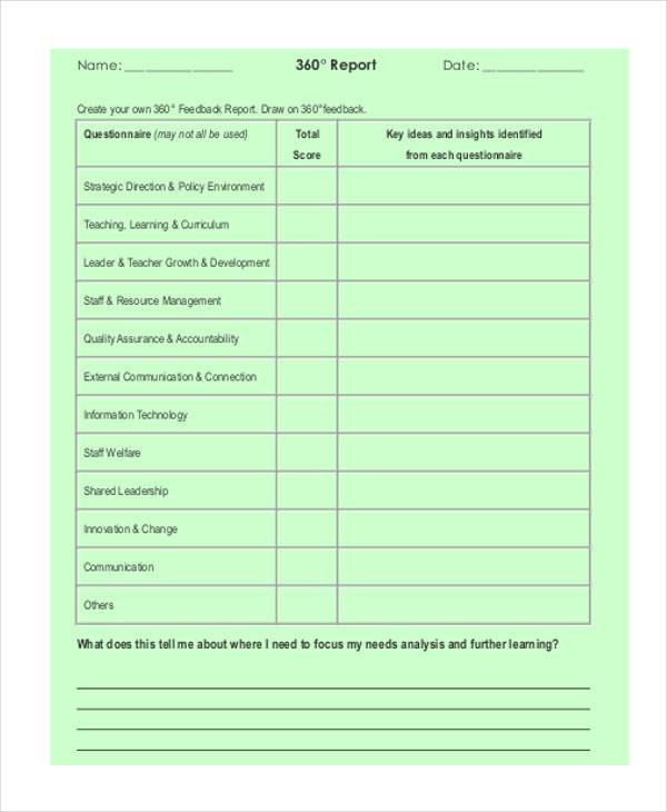 FREE 15+ Form for 360 Degree Feedback Samples, PDF, MS Word, Google ...