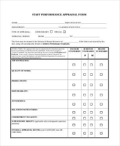 staff performance appraisal form2