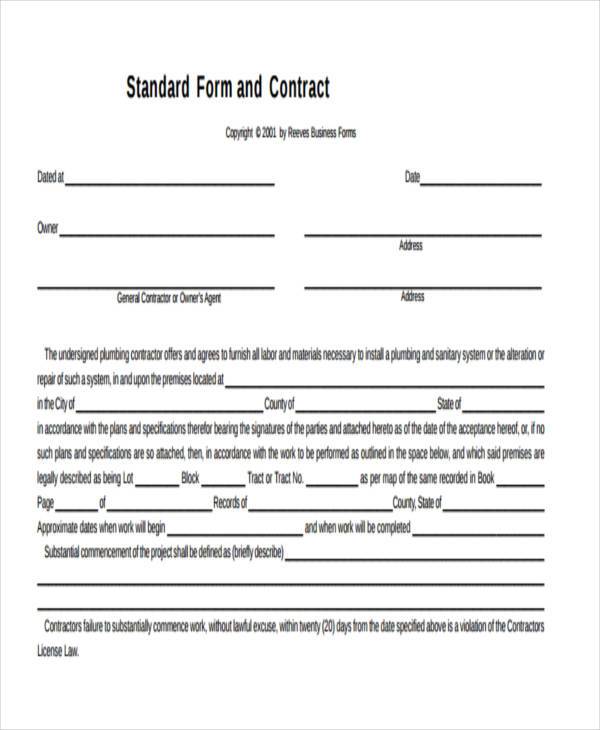 f form contract in  Contract  FREE  PDF WORD Sample Forms Business 9