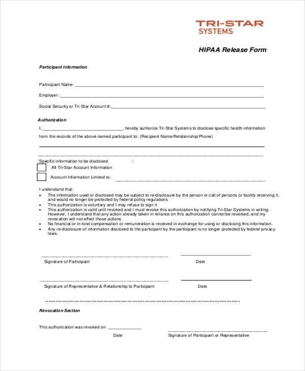 standard hipaa release form1