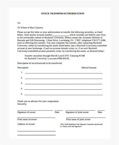 FREE 8  Sample Stock Transfer Forms in PDF MS Word FREE 8  Sample Stock Transfer Forms in PDF MS Word