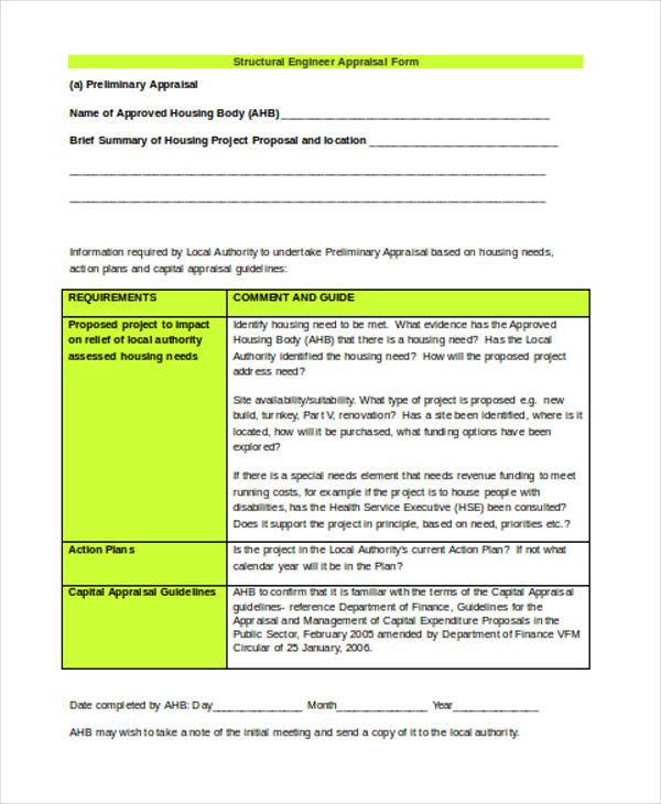 structural engineer appraisal form1