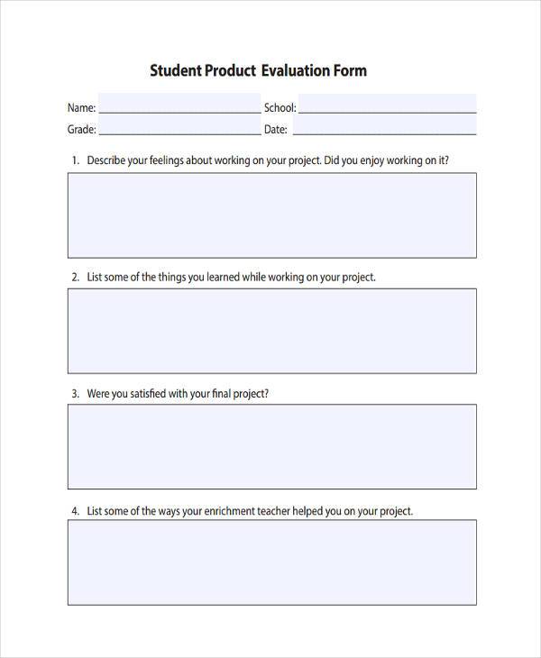 FREE 10  Sample Project Evaluation Forms in PDF MS Word Excel