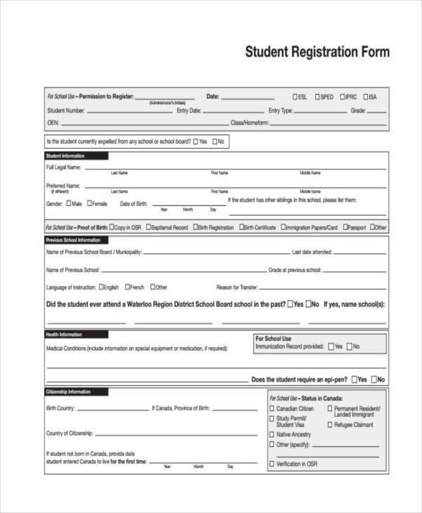 free-9-student-registration-form-samples-in-pdf-excel-word