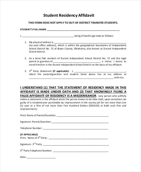 free-10-sample-student-affidavit-forms-in-pdf-ms-word