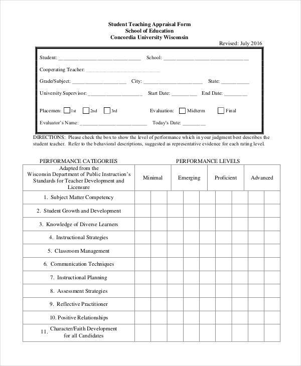 Free 22+ Appraisal Form Samples In Pdf 