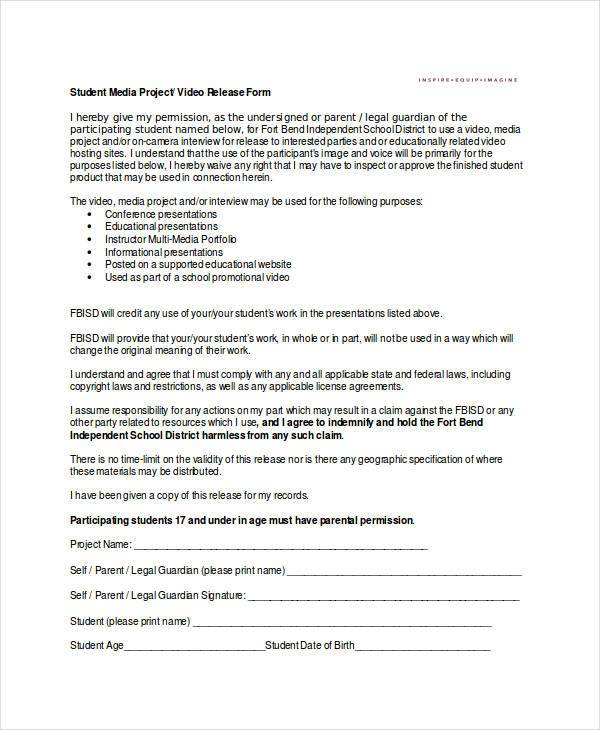 student video release form1