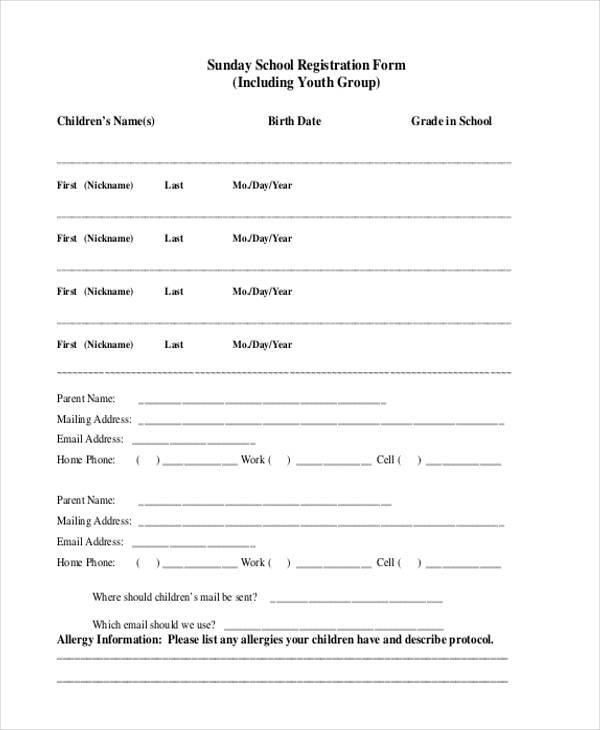 Free 8 Youth Group Registration Forms In Pdf Ms Word 4751