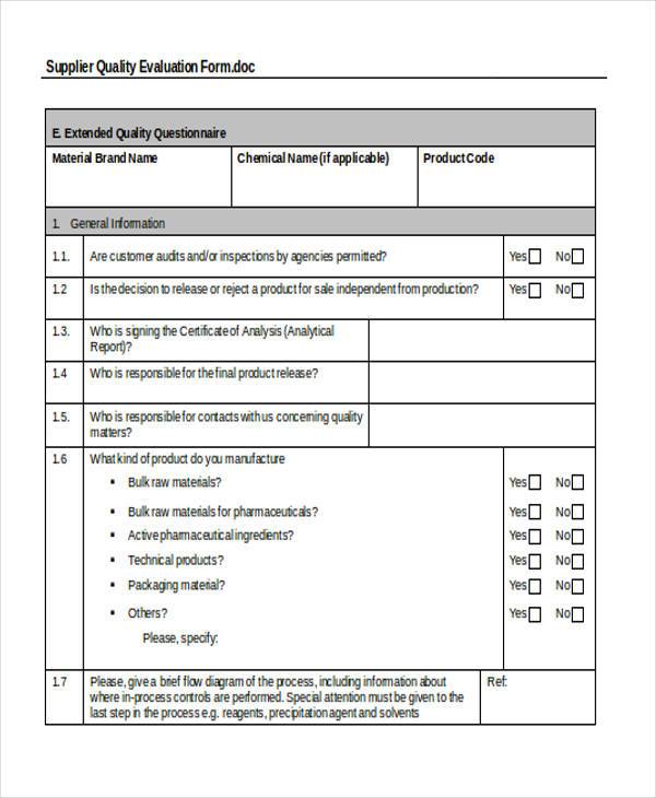supplier quality evaluation form1