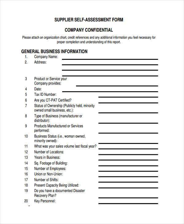 FREE 8+ Sample Supplier Assessment Forms in PDF | MS Word