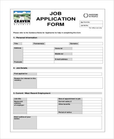 target job application form pdf