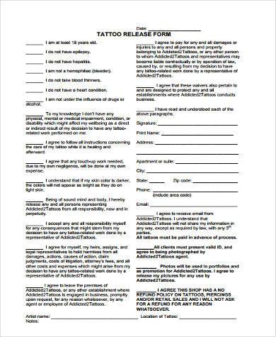 FREE 8+ Sample Tattoo Consent Forms in PDF | MS Word
