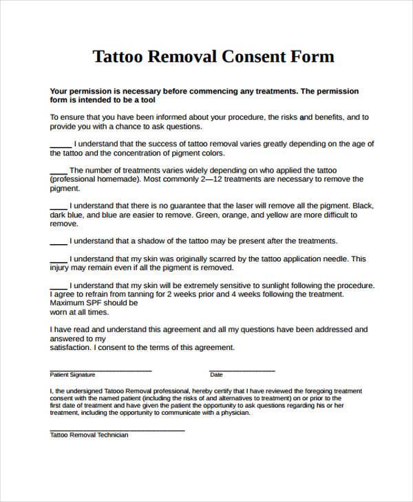 FREE 8+ Sample Tattoo Consent Forms in MS Word | PDF