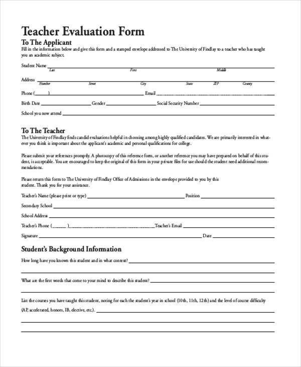 FREE 8+ Teacher Evaluation Forms In PDF | MS Word