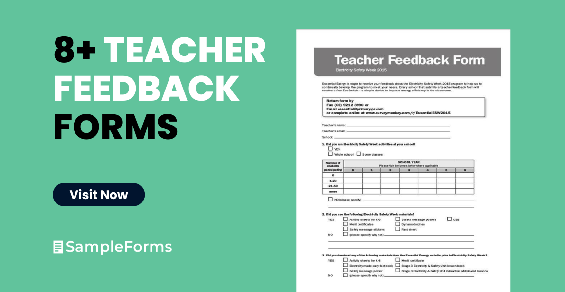 teacher feedback formss