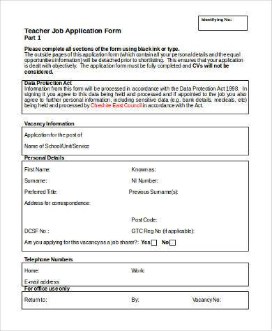 FREE 21+ Sample Printable Application Forms in PDF | MS Word | Excel