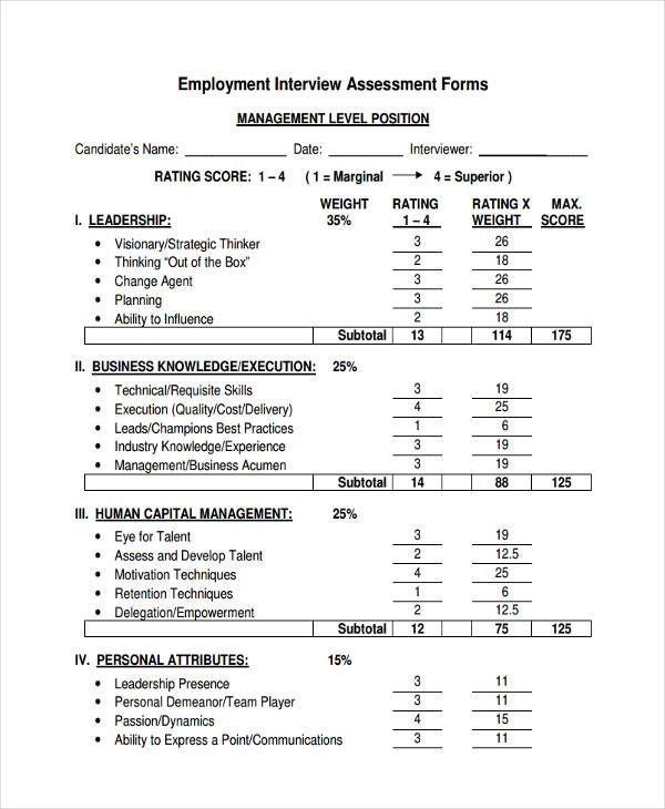 technical interview assessment form2