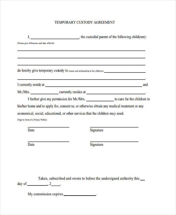 Printable Child Custody Agreement Template Printable Templates Free