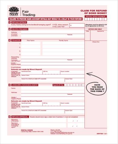 tenancy deposit claim form