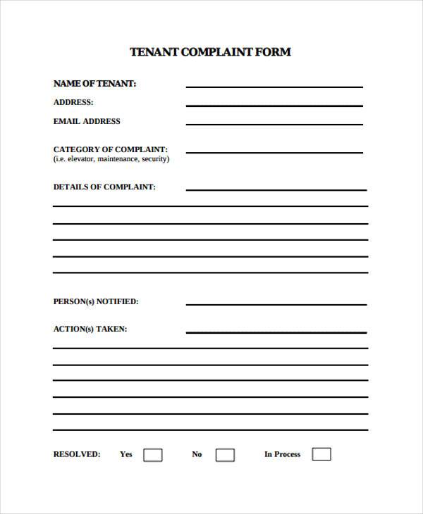 Complaint Form Against Employer Printable Template Printable Forms