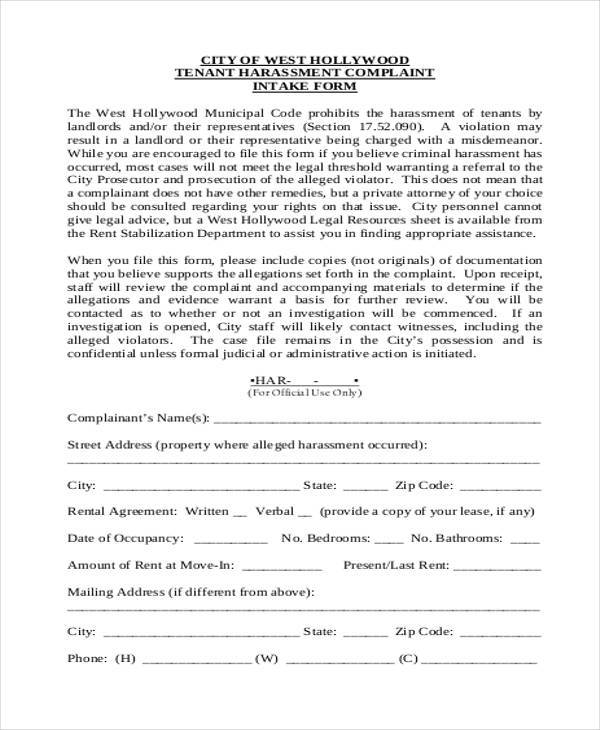 tenant harassment complaint form1