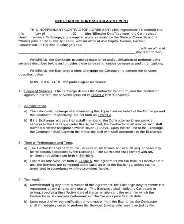 FREE 9+ Independent Contractor Agreement Forms in PDF | MS Word