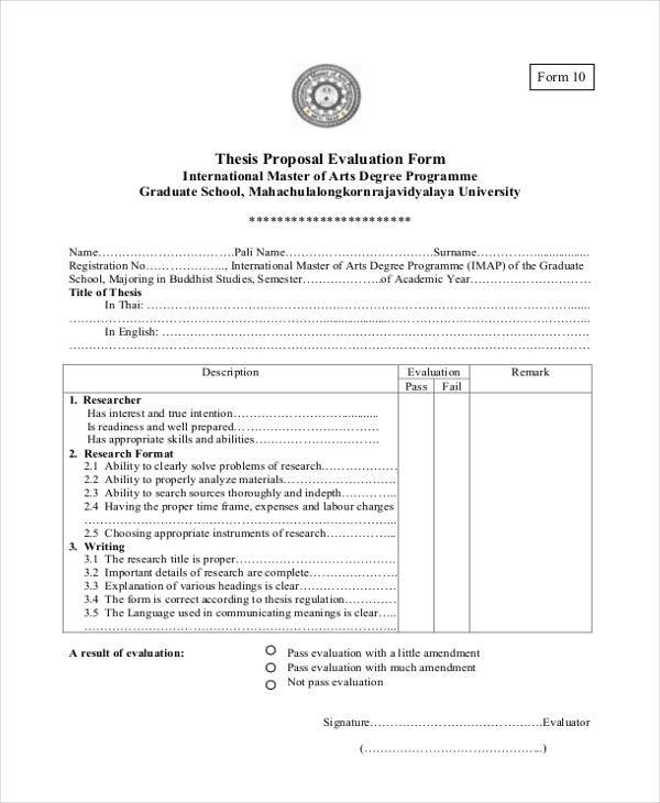 Dissertation forms