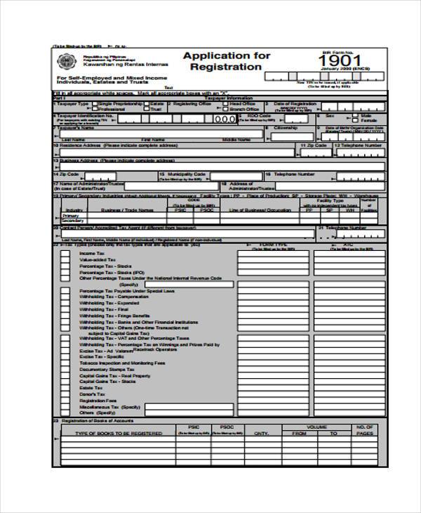 FREE 6+ TIN Registration Forms in PDF
