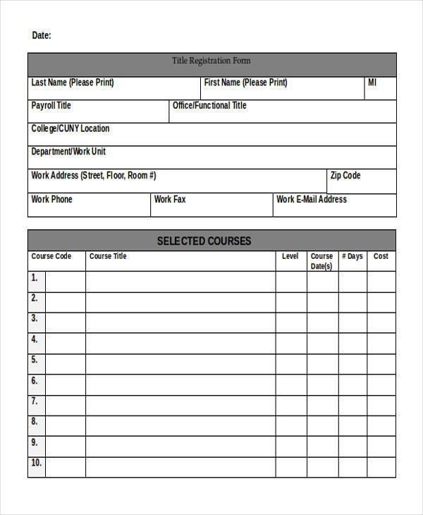 title registration form format