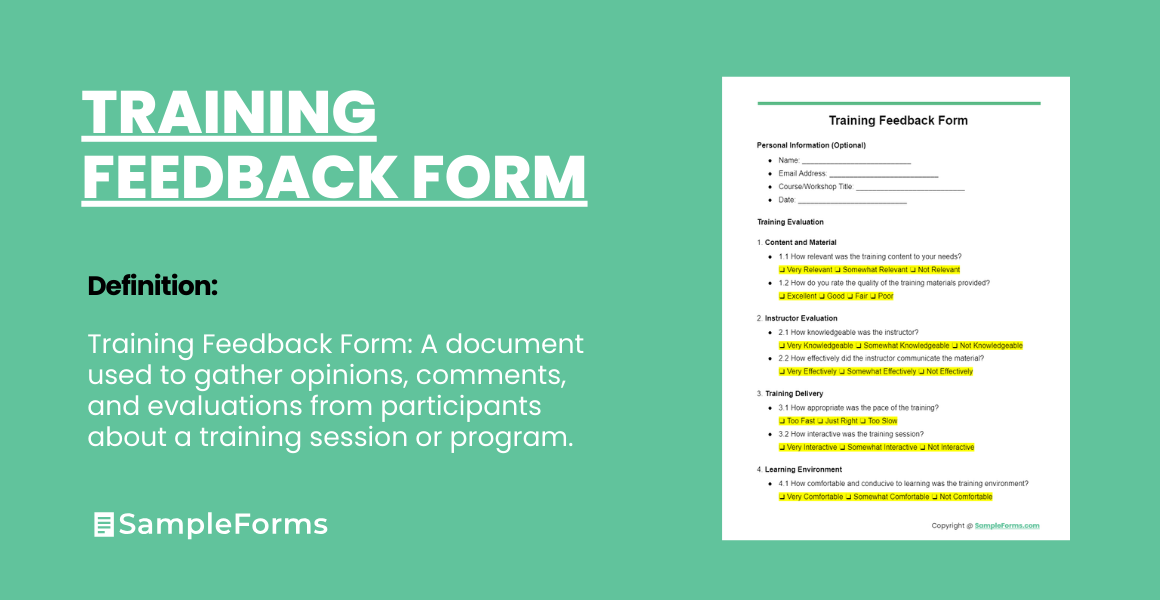 training feedback form fi