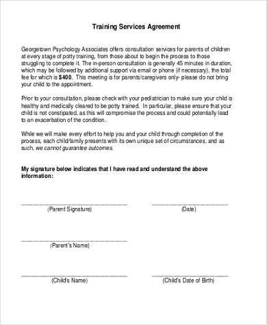 training services agreement form