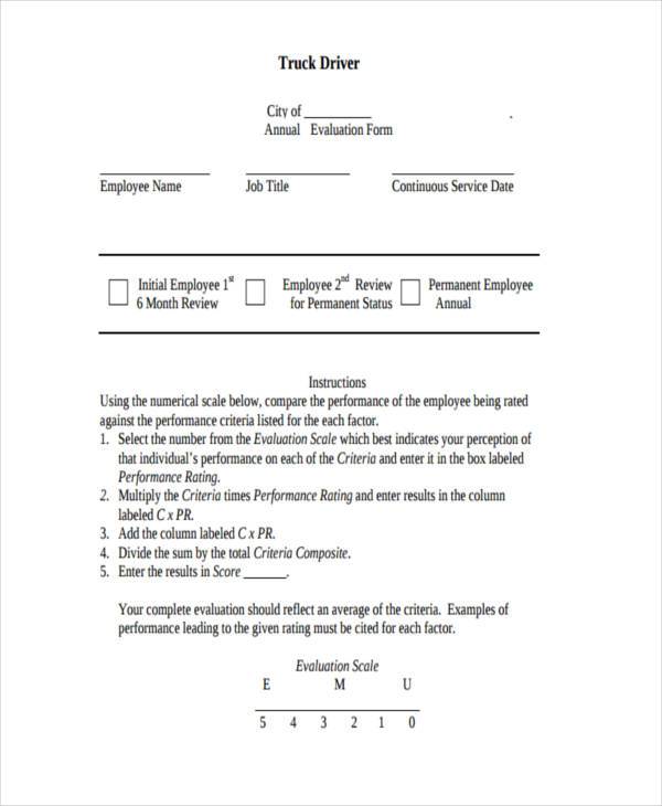 FREE 9+ Sample Annual Evaluation Forms in PDF | MS Word