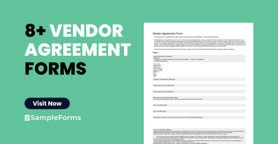 vendor agreement form