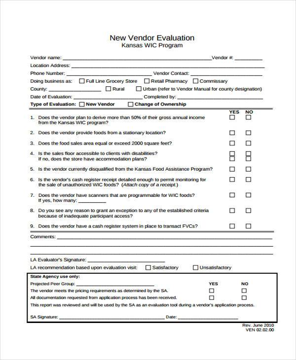 FREE 9+ Supplier Evaluation Forms in PDF Excel MS Word