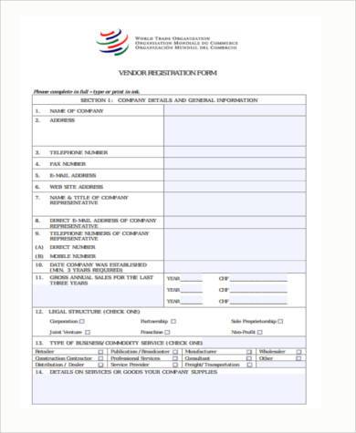 vendor registration form pdf