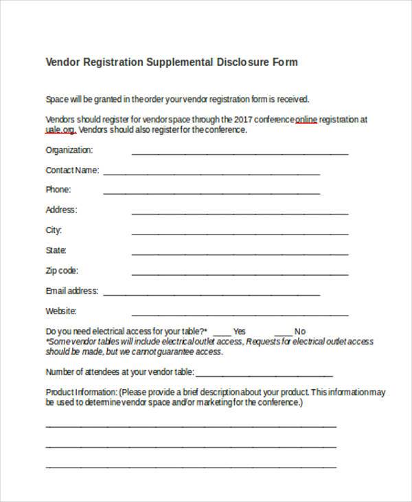 vendor registration supplemental disclosure form1