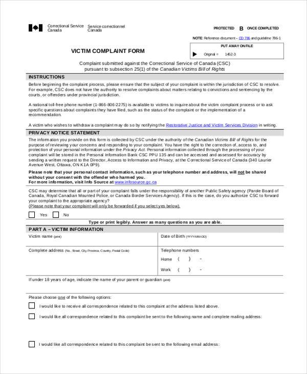 victim complaint form in pdf1