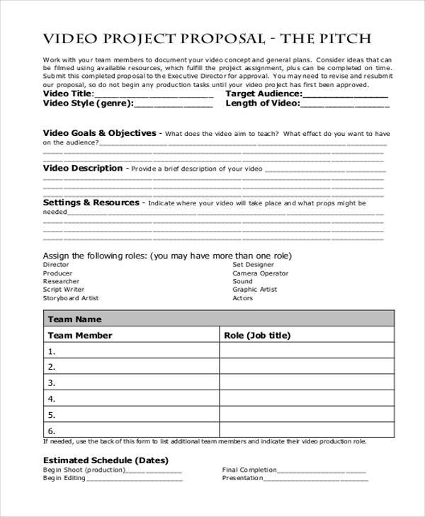 FREE 8 Video Proposal Forms in PDF MS Word. 