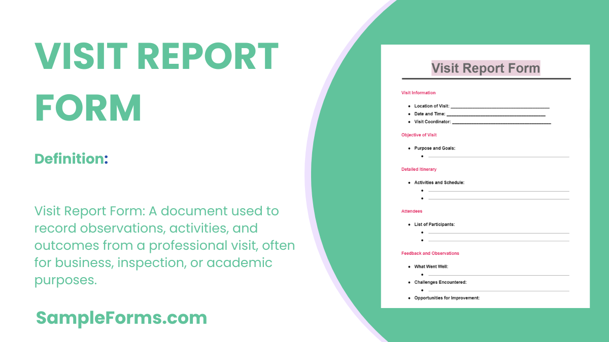 visit report forms