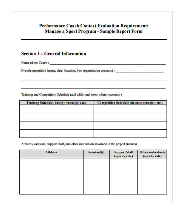 volleyball coach evaluation form sample